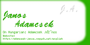 janos adamcsek business card